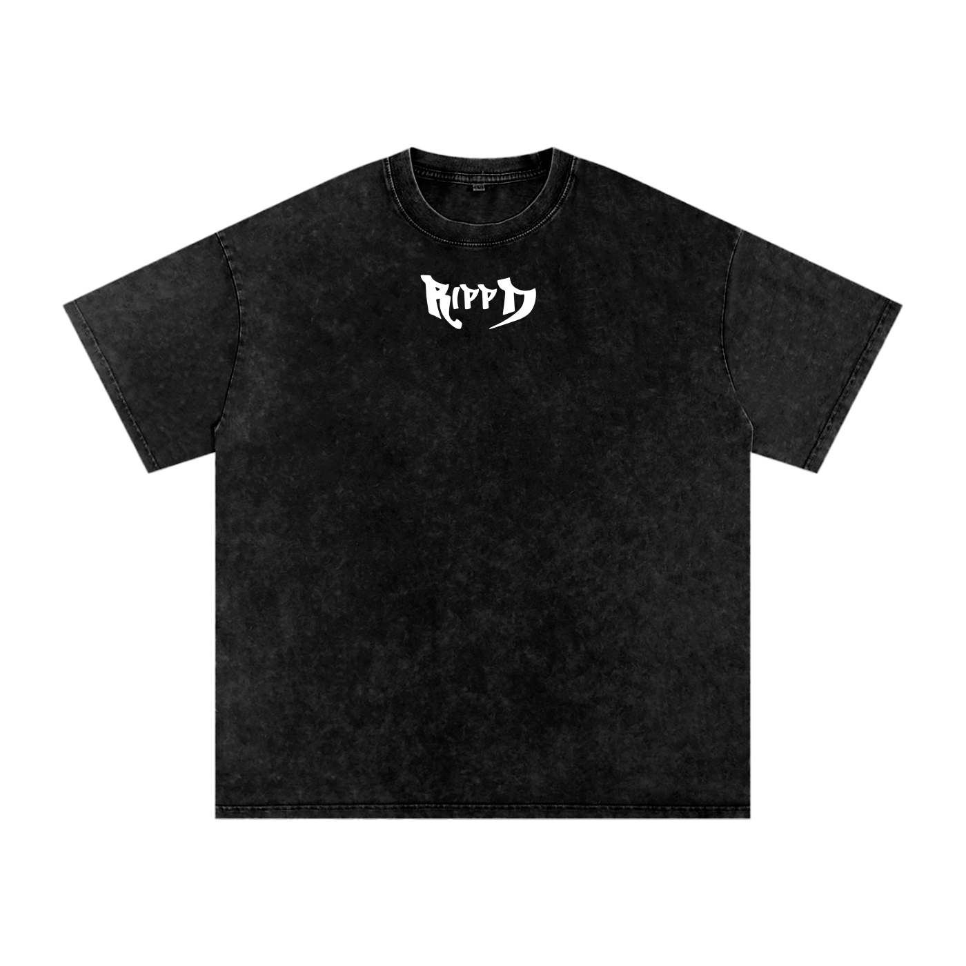 snow washed cotton black tee